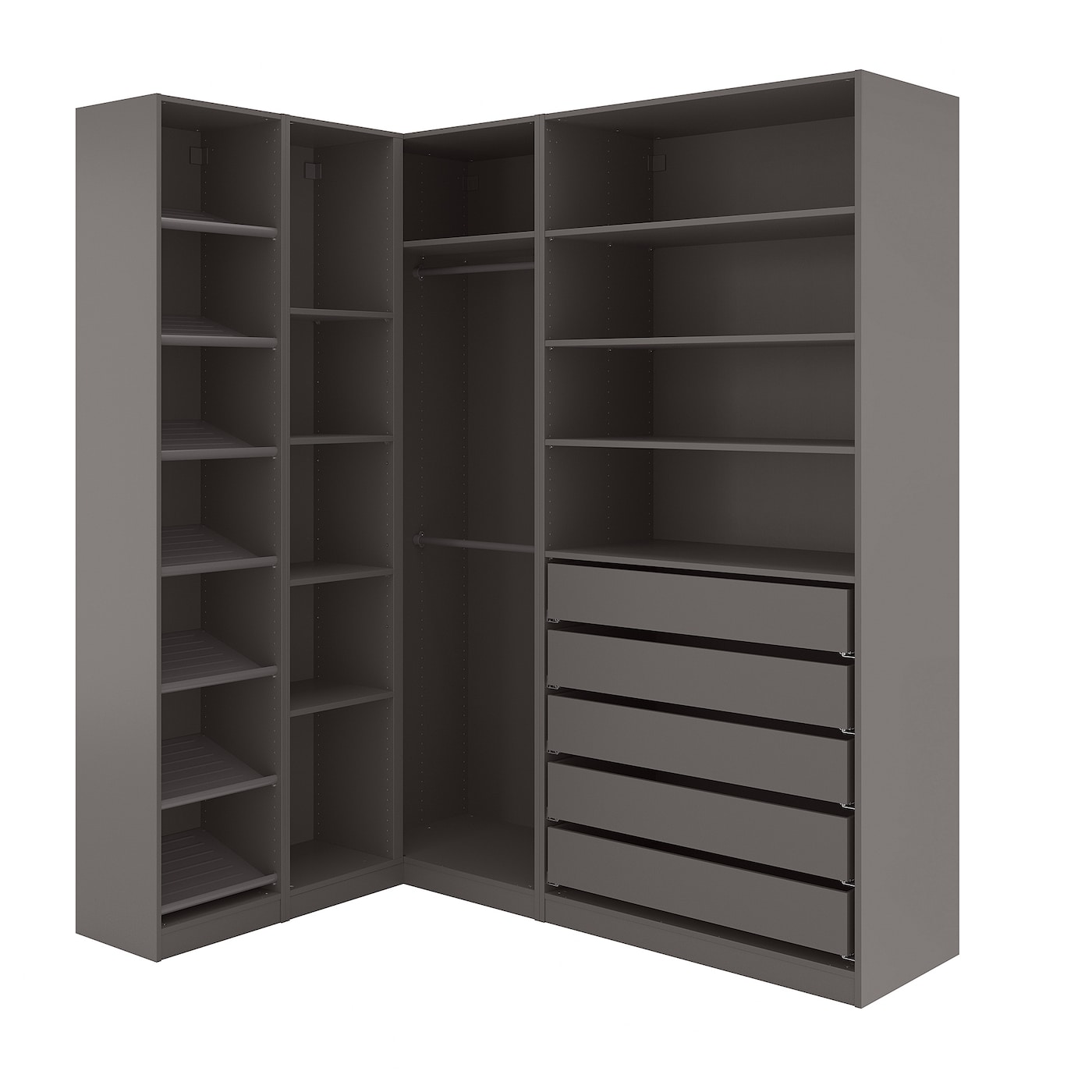 Угловой шкаф - IKEA PAX/ПАКС ИКЕА, 160,3х187,8х236,4 см, черный