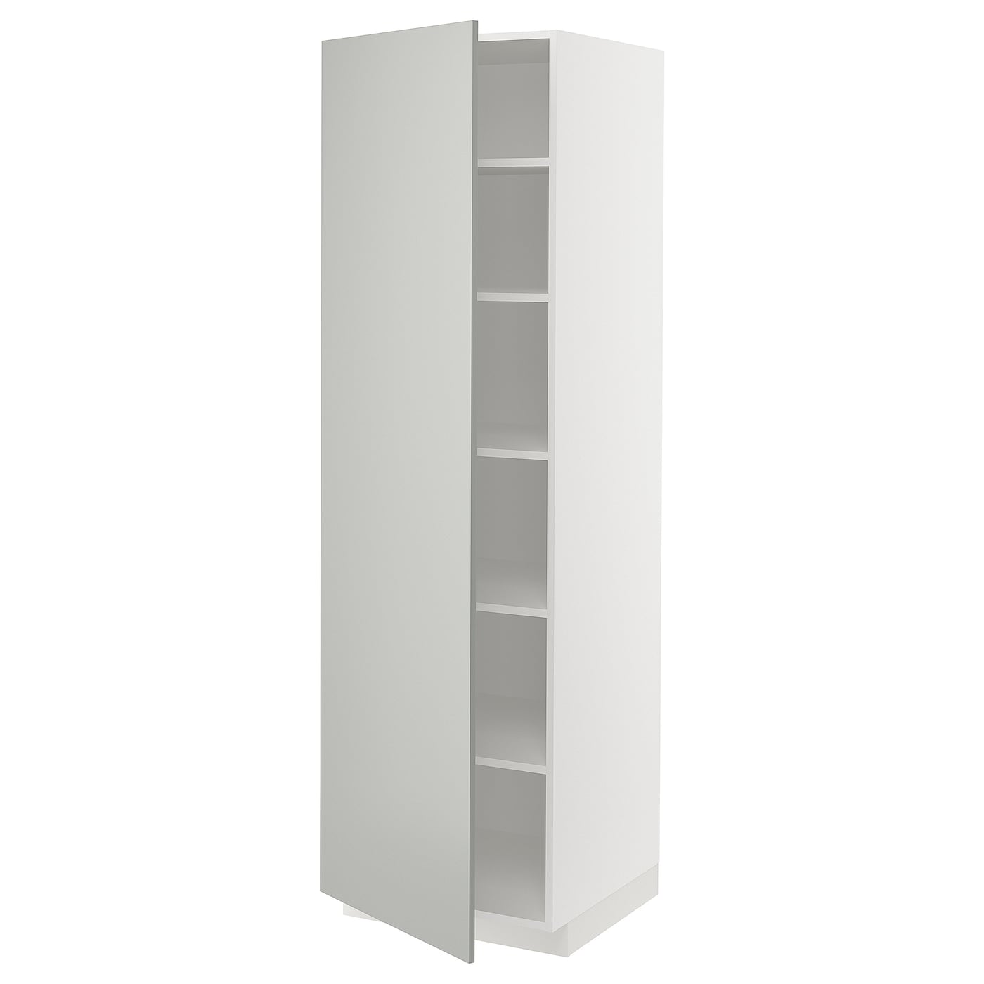 Высокий шкаф с полками - IKEA METOD/МЕТОД ИКЕА, 200х60х60 см, белый/серый