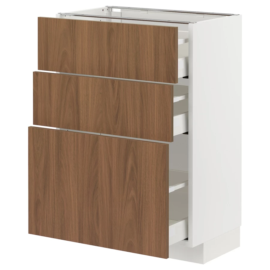 Напольный шкаф - METOD / MAXIMERA IKEA/ МЕТОД/ МАКСИМЕРА ИКЕА,  60х37 см, белый/коричневый (изображение №1)