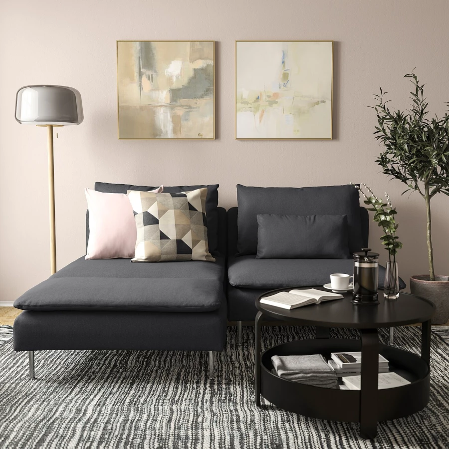 2-местный угловой диван - IKEA SÖDERHAMN/SODERHAMN, 99x2186см, черный, СЕДЕРХАМН ИКЕА (изображение №2)