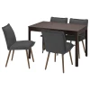 Стол и  стула - IKEA EKEDALEN/KLINTEN/ ЭКЕДАЛЕН/КЛИНТЕН ИКЕА, 120х180х80 см, темно-коричневый/темно-серый