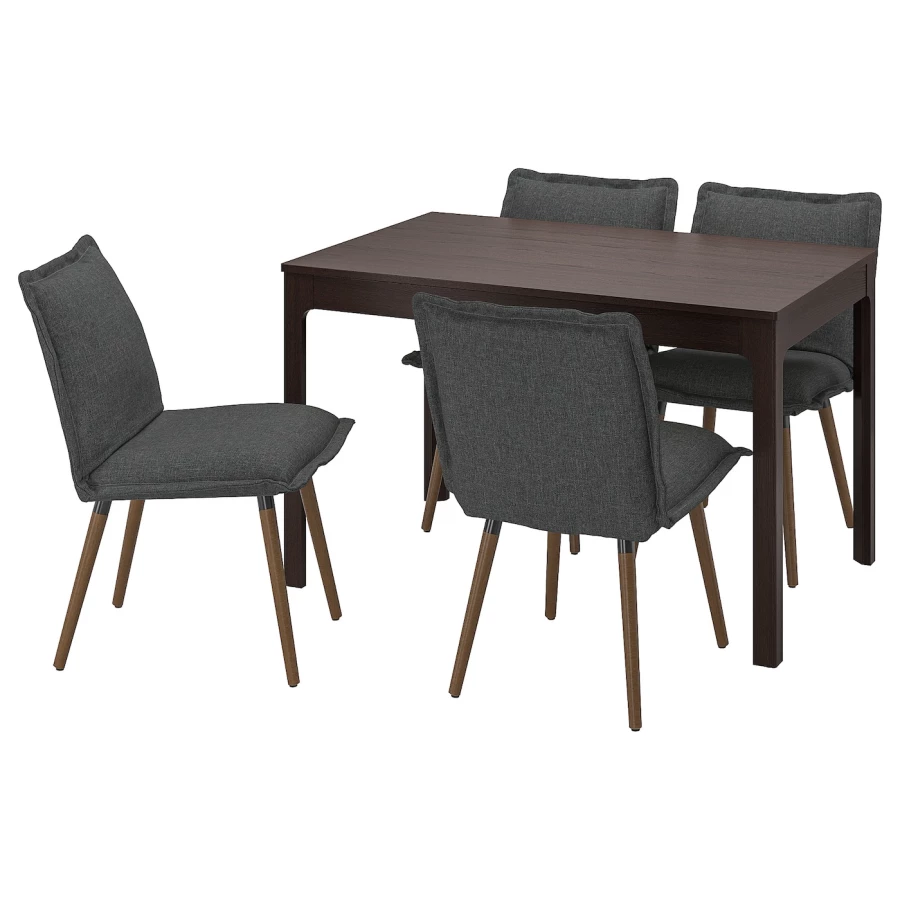 Стол и  стула - IKEA EKEDALEN/KLINTEN/ ЭКЕДАЛЕН/КЛИНТЕН ИКЕА, 120х180х80 см, темно-коричневый/темно-серый (изображение №1)