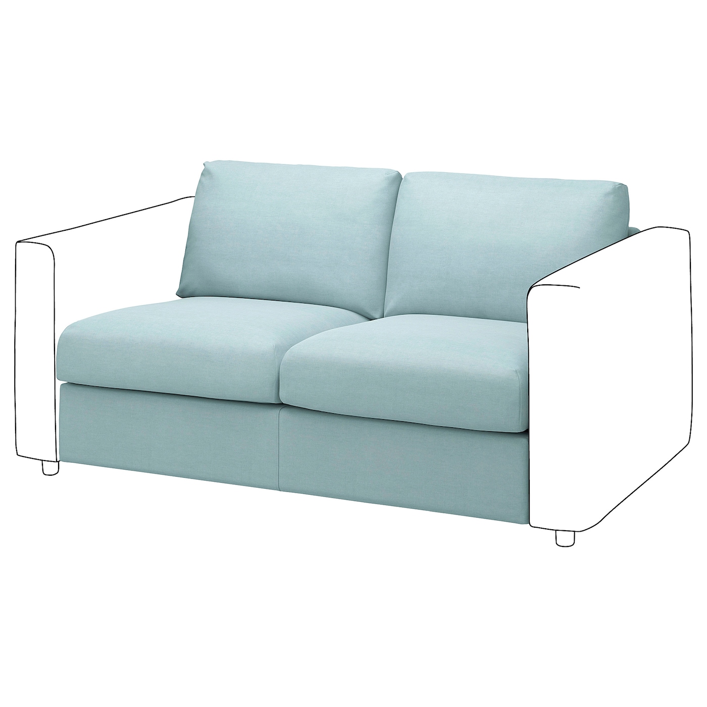 Чехол для 2-местной секции дивана - IKEA VIMLE/ВИМЛЕ ИКЕА , голубой