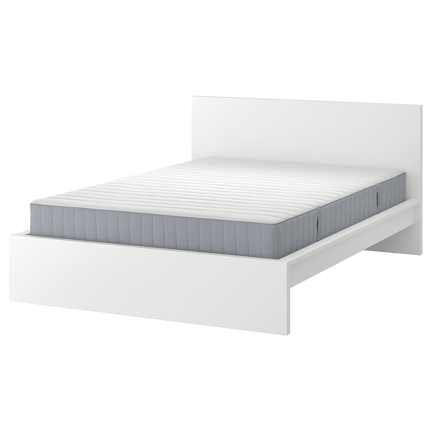 Кровать - IKEA MALM, 200х140 см, матрас жесткий, белый, МАЛЬМ ИКЕА