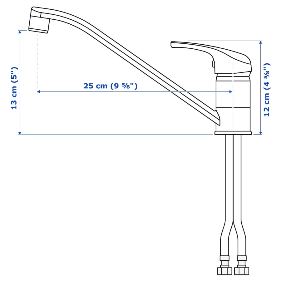Смеситель - LAGAN  IKEA/ ЛАГАН ИКЕА, 16  см, хром (изображение №4)