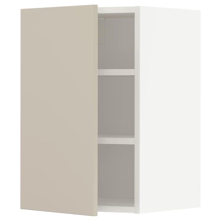 Навесной шкаф с полкой - METOD IKEA/ МЕТОД ИКЕА, 60х40 см, белый/бежевый (изображение №1)