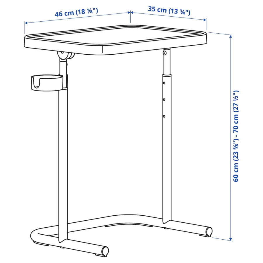 Подставка для ноутбука - BJÖRKÅSEN /BJОRKАSEN IKEA/БЬЁРКОСЕН ИКЕА,  65х46 см, белый (изображение №5)