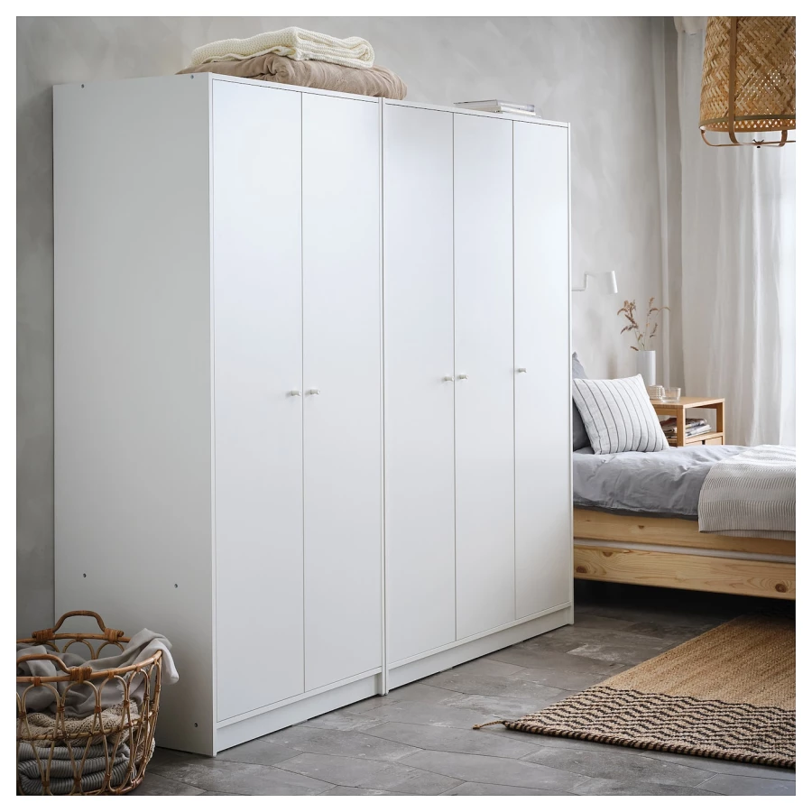Гардероб 2-дверный - IKEA KLEPPSTAD/КЛЕППСТАД ИКЕА, 79x176 см, белый (изображение №3)