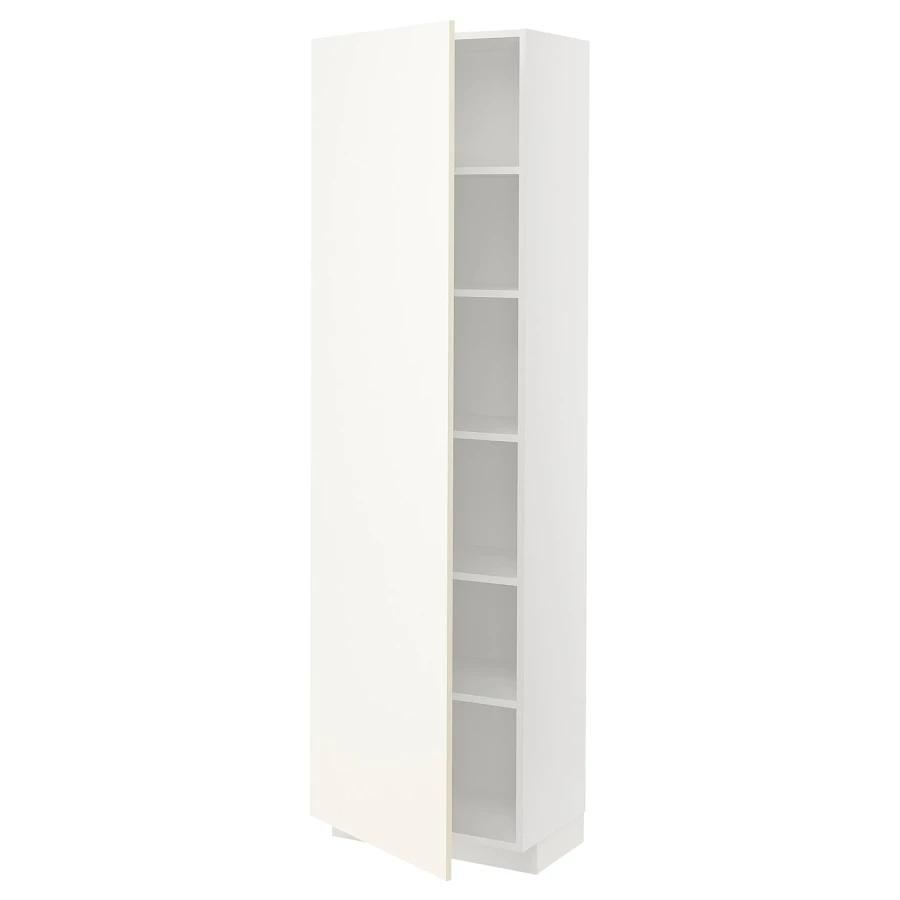 Высокий кухонный шкаф с полками - IKEA METOD/МЕТОД ИКЕА, 200х37х60 см, белый (изображение №1)