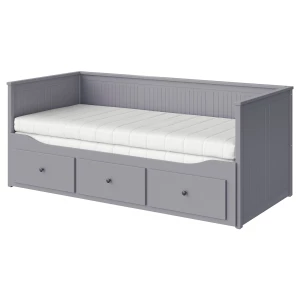 Кушетка с 3 ящиками - IKEA HEMNES/ХЕМНЭС ИКЕА, 83х209х89 см, серый