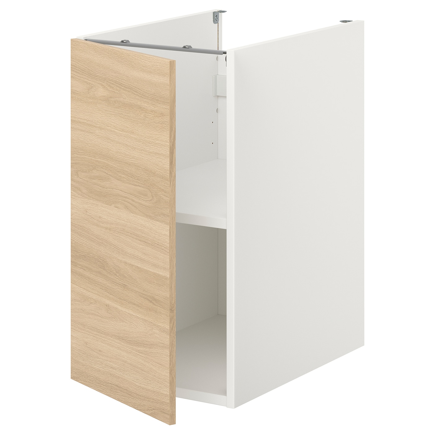 Напольный шкаф с дверцами - IKEA ENHET, 75x62x40см, белый/светло-коричневый, ЭХНЕТ ИКЕА