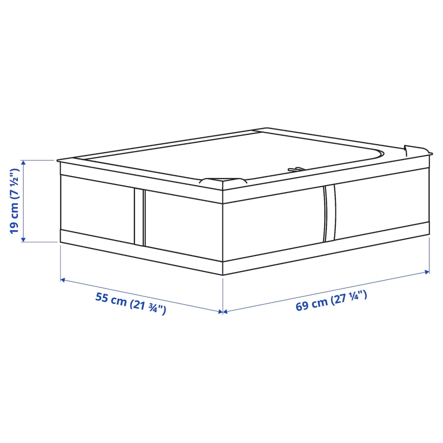 Ящик для хранения -  SKUBB IKEA/ СКУББ ИКЕА. 69х55х19 см, серый (изображение №4)
