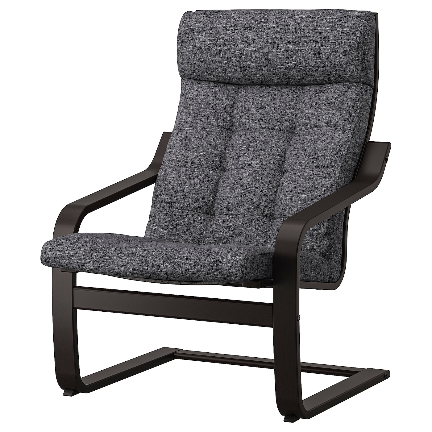 Кресло - IKEA POÄNG/POANG/ПОЭНГ ИКЕА, 68х82х100 см, тёмно-серый