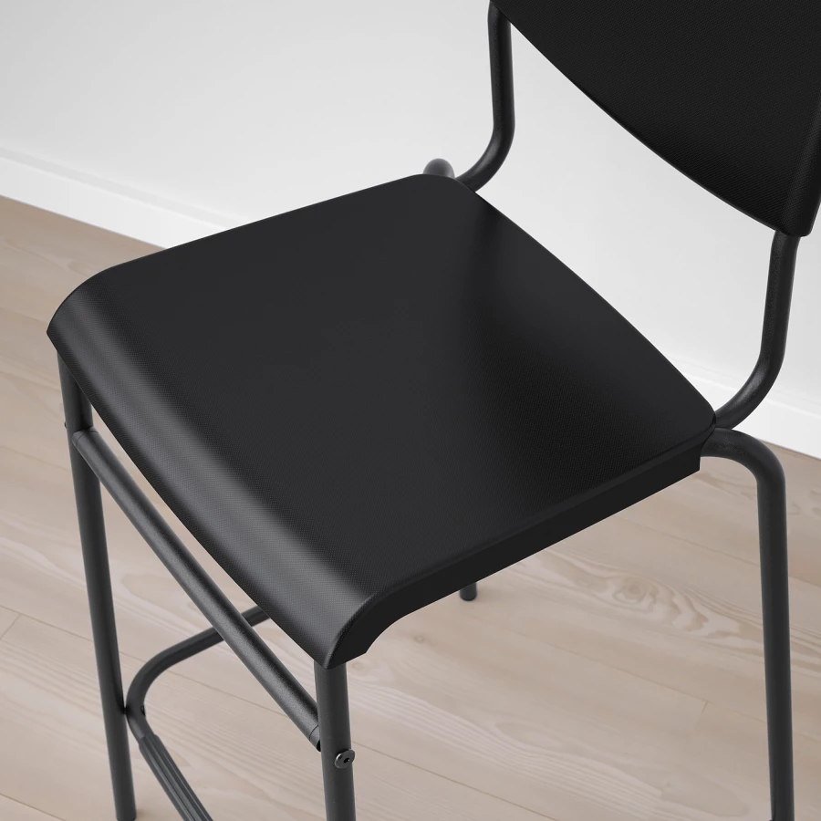 Комплект барного стола и барных стульев - HÅVERUD/HАVERUD/STIG IKEA, ХОВЕРЮД/СТИГ ИКЕА, 192/93х105Х66 см, смёрный/коричневый (изображение №7)