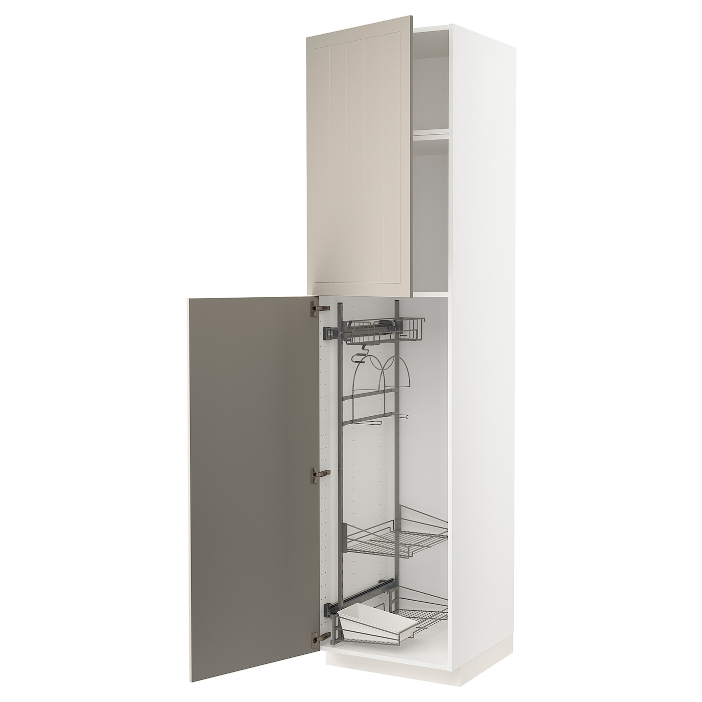 Высокий шкаф/бытовой - IKEA METOD/МЕТОД ИКЕА, 60х60х240 см, белый/бежевый