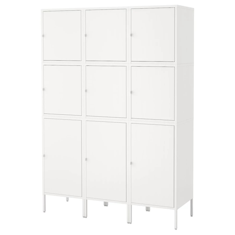 Комбинация с дверями - IKEA HÄLLAN/HALLAN/ХЭЛЛАН ИКЕА, 192х47х135 см, белый (изображение №1)