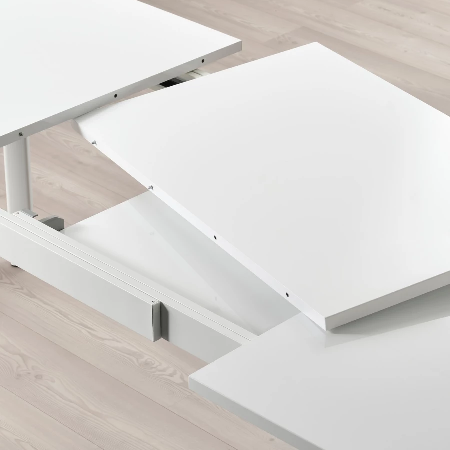 Стол и 6 стула - STRANDTORP / LUSTEBO IKEA/ СТРАНДТРОП/ ЛУСТЕБО ИКЕА, 150/260 см, серый/белый (изображение №3)