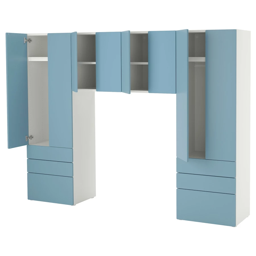 Шкаф - SMÅSTAD / PLATSA/ SMАSTAD  IKEA/ СМОСТАД / ПЛАТСА ИКЕА, 240х181  см, голубой /белый (изображение №1)