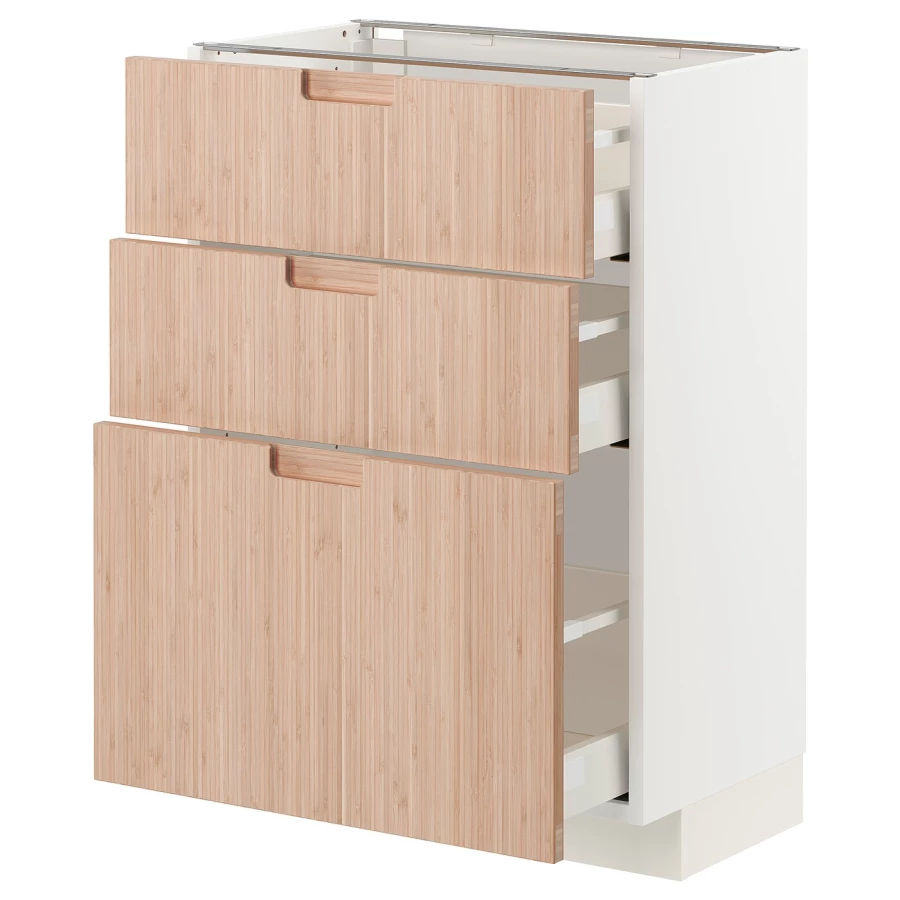 Напольный шкаф - IKEA METOD MAXIMERA, 88x39x60см, белый/светло-коричневый, МЕТОД МАКСИМЕРА ИКЕА (изображение №1)