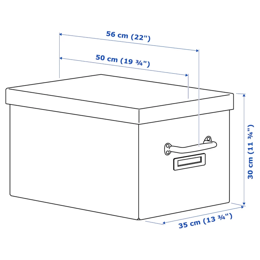 Коробка с крышкой - TJOG IKEA/ЧУГ ИКЕА, 35x56x30 см,  серый (изображение №7)