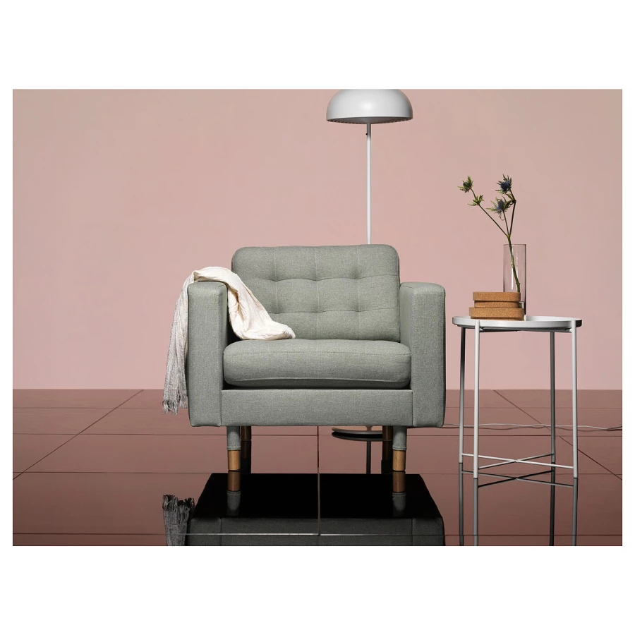 Кресло - IKEA LANDSKRONA, 89х89х78 см, светло-зеленый, ЛАНДСКРУНА ИКЕА (изображение №4)