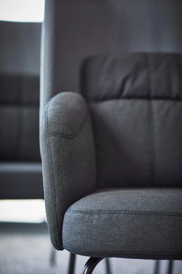 Кресло с подголовником - IKEA BINGSTA, 70х58х76 см, серый,  БИНГСТА ИКЕА (изображение №4)