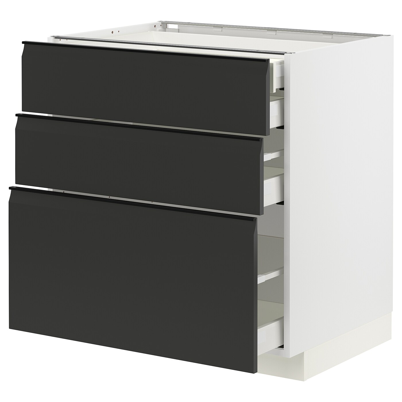 Напольный шкаф  - IKEA METOD MAXIMERA, 88x61,6x80см, белый/черный, МЕТОД МАКСИМЕРА ИКЕА