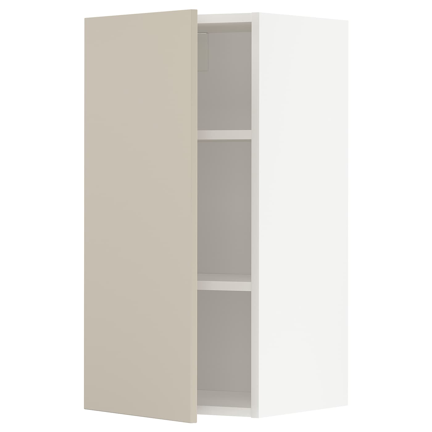 Навесной шкаф с полкой - METOD IKEA/ МЕТОД ИКЕА, 80х40 см,белый/бежевый