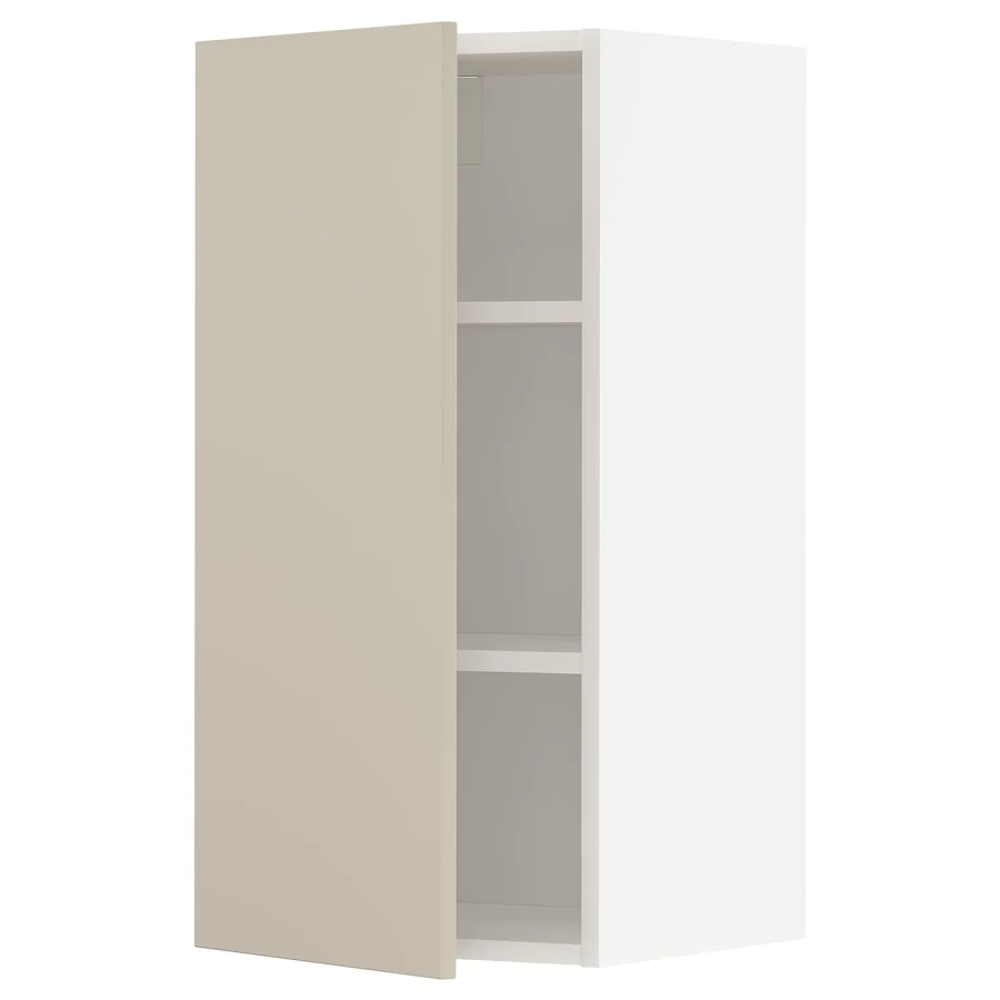 Навесной шкаф с полкой - METOD IKEA/ МЕТОД ИКЕА, 80х40 см,белый/бежевый (изображение №1)