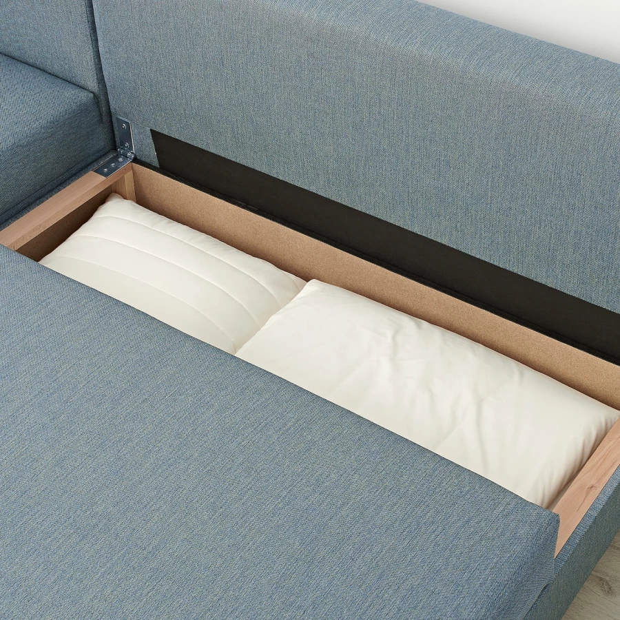 3-местный диван с бирюзовым шезлонгом - IKEA ANGSTA, 76,5x82x199см, голубой, АНГСТА ИКЕА (изображение №7)