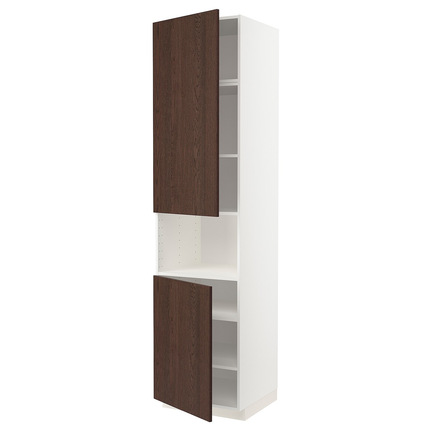 Кухонный шкаф-пенал - IKEA METOD/МЕТОД ИКЕА, 240х60х60 см, белый/коричневый