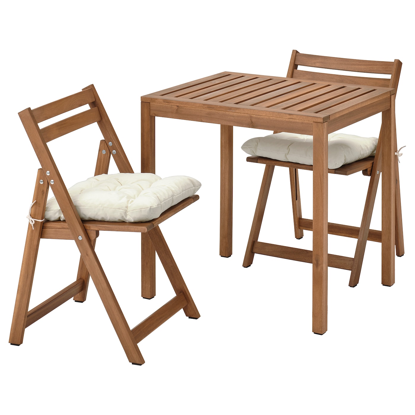 Садовый стол и 2 складных стула - NÄMMARÖ IKEA/ НАММАРО ИКЕА,44х44х7 см, коричневый