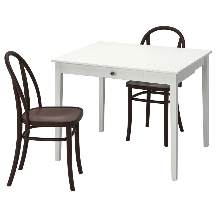 Стол и 4 стула - IDANÄS / SKOGSBO IKEA/ ИДАНАС/СКОГСБО ИКЕА, 86х75х96 см, белый/коричневый (изображение №1)