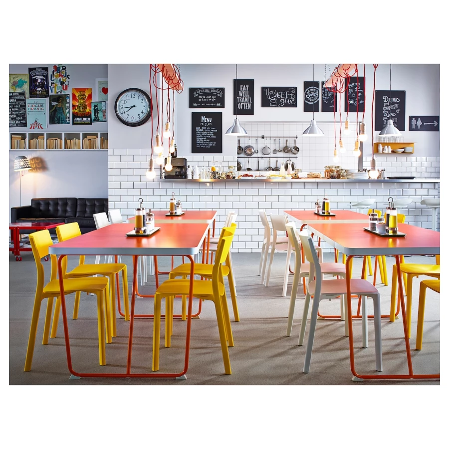 Стул - IKEA JANINGE,76х50х46 см. пластик желтый, ЯНИНГЕ ИКЕА (изображение №4)