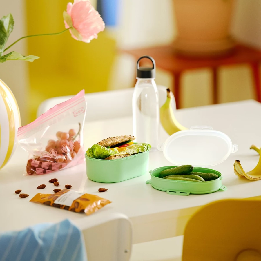 Контейнер для продуктов с крышкой - IKEA UTBJUDA, 17х12х9 см, светло-зеленый, УТБЬЮДА ИКЕА (изображение №3)