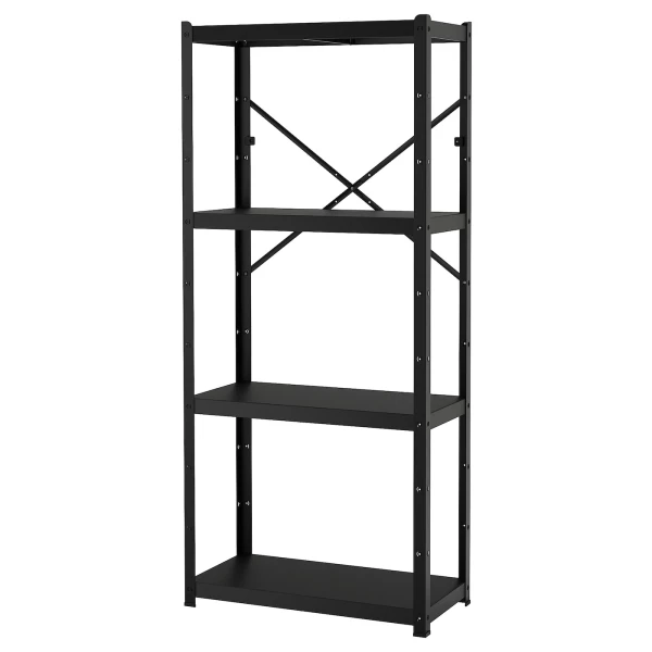 Стеллаж - IKEA BROR, 85х40х190 см, черный, БРУР ИКЕА