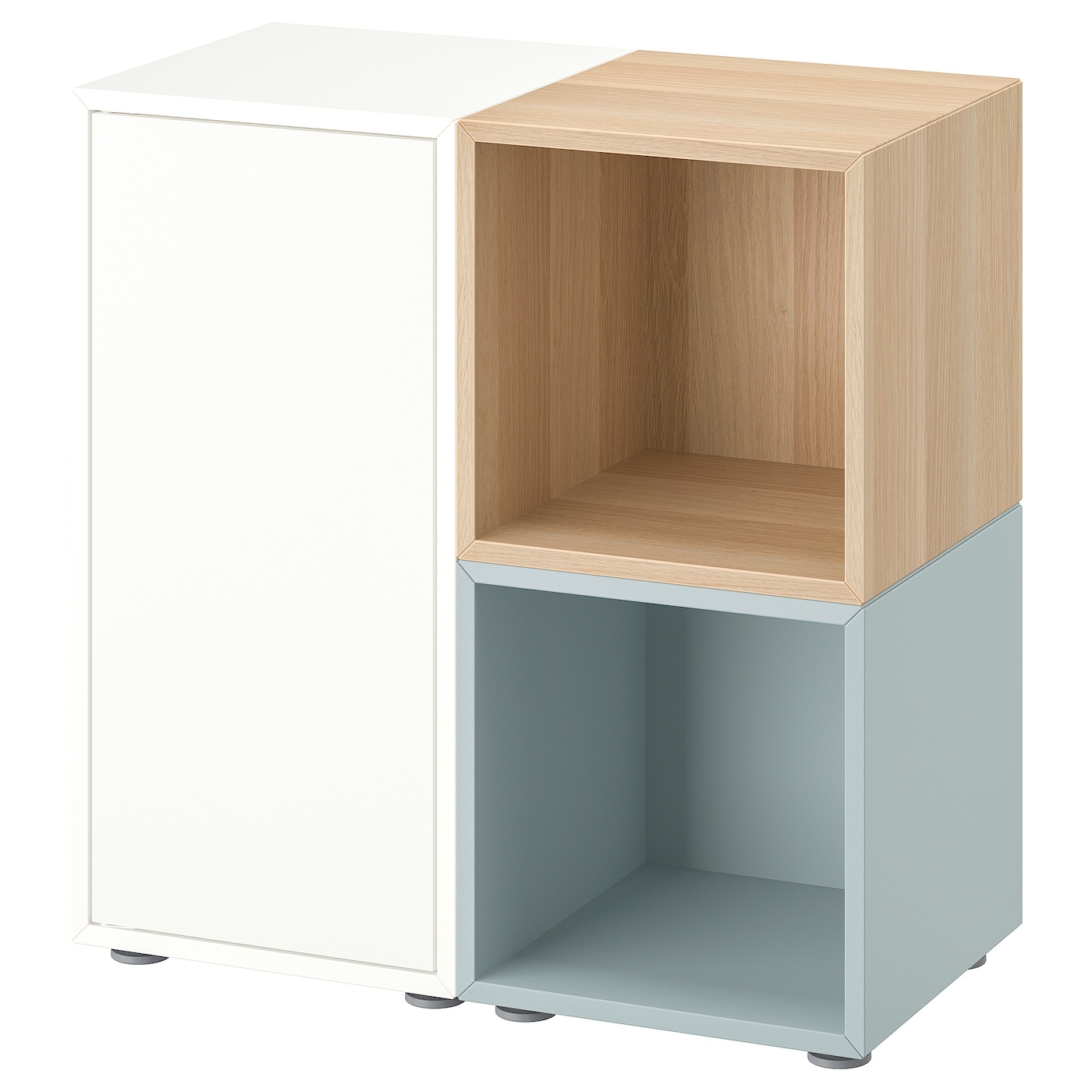 Комбинация для хранения - EKET IKEA/ ЭКЕТ ИКЕА,  72х70  см,  бледно-голубой/под беленый дуб /белый