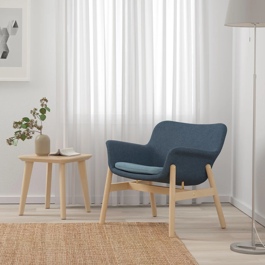 Кресло - IKEA VEDBO, 73х65х75 см, синий, ВЕДБУ ИКЕА (изображение №2)
