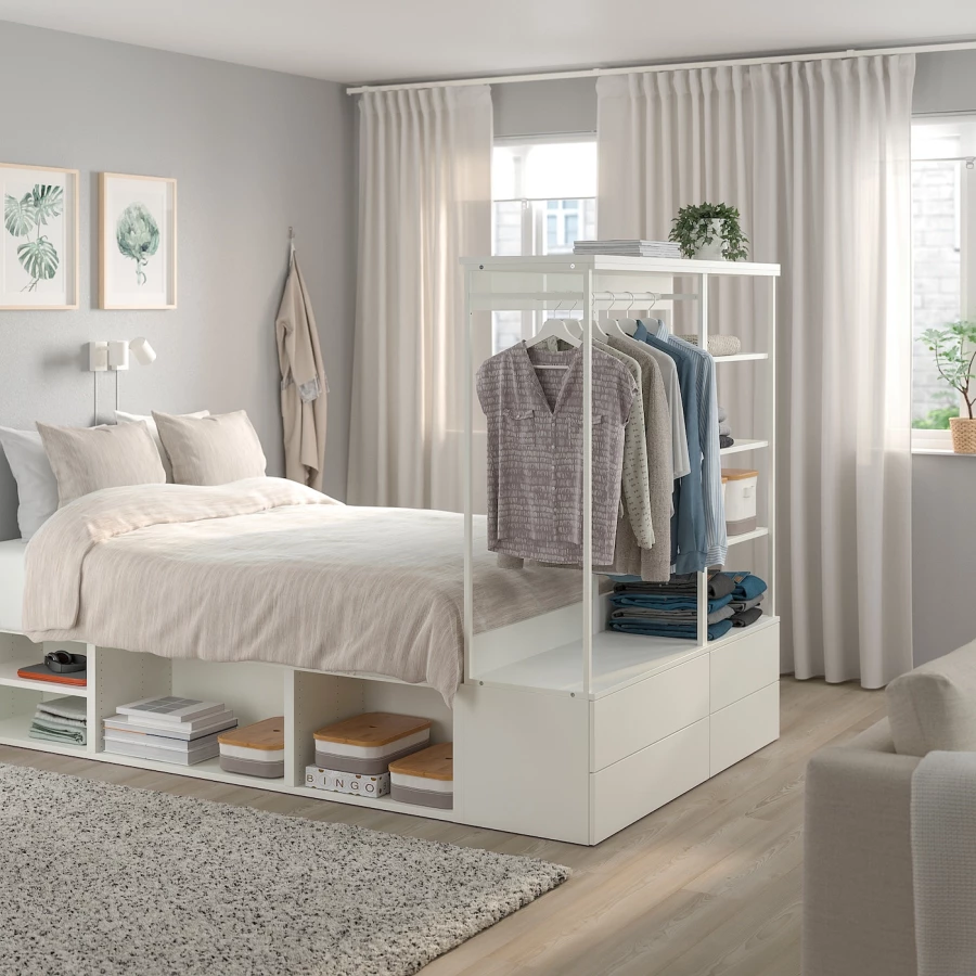 Комплект мебели д/спальни  - IKEA PLATSA, 43x244x140см, белый, ПЛАТСА ИКЕА (изображение №3)