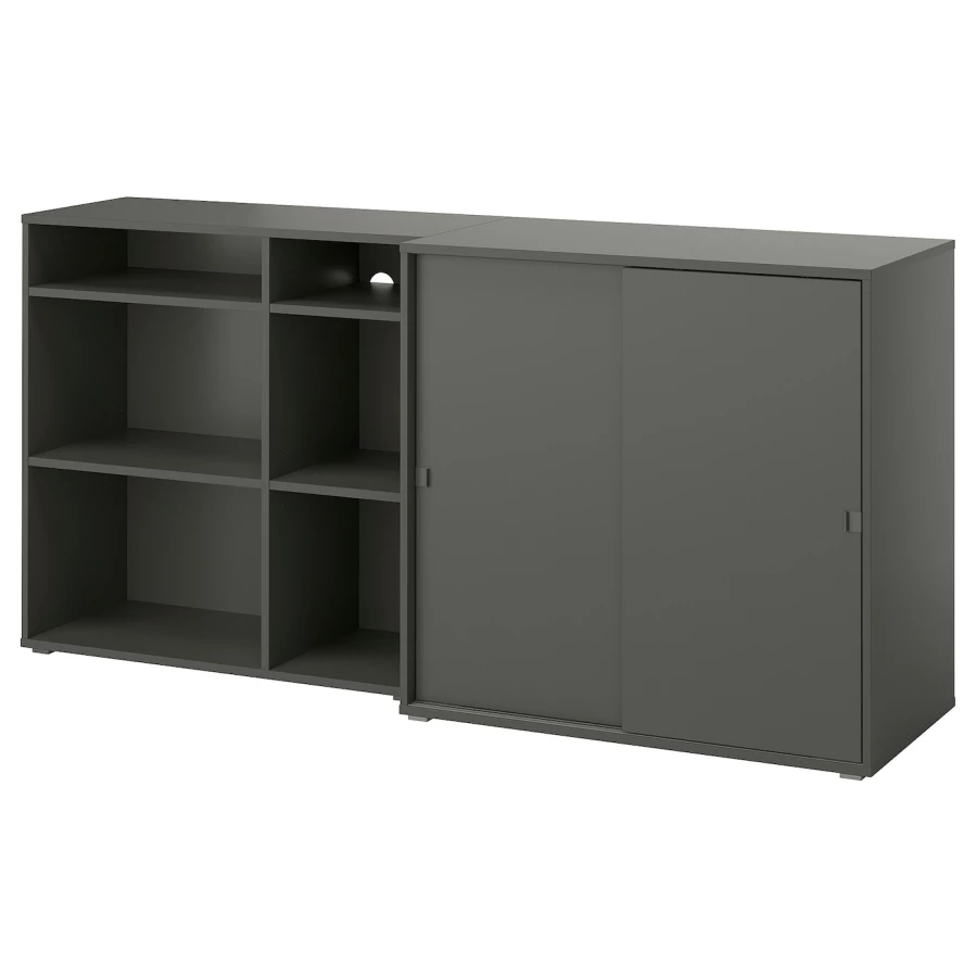 Книжный шкаф - VIHALS IKEA/ ВИХАЛС ИКЕА,   190х90 см, черный (изображение №1)