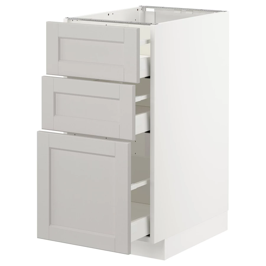 Напольный шкаф - IKEA METOD MAXIMERA, 88x62x40см, белый/светло-серый, МЕТОД МАКСИМЕРА ИКЕА (изображение №1)