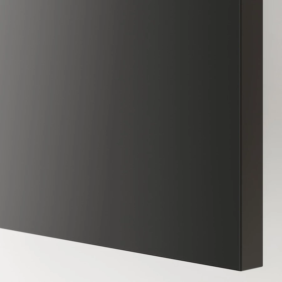 Высокий шкаф/бытовой - IKEA METOD/МЕТОД ИКЕА, 220х60х40 см, черный (изображение №2)