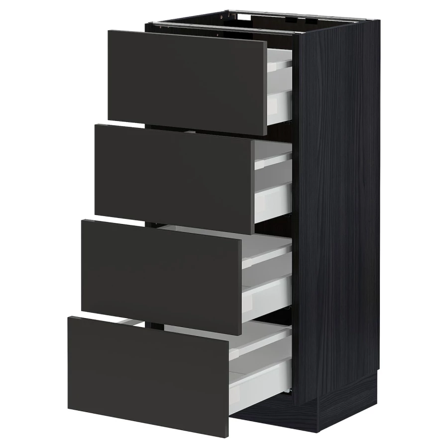 Напольный шкаф  - IKEA METOD MAXIMERA, 88x39,2x40см, черный, МЕТОД МАКСИМЕРА ИКЕА (изображение №1)