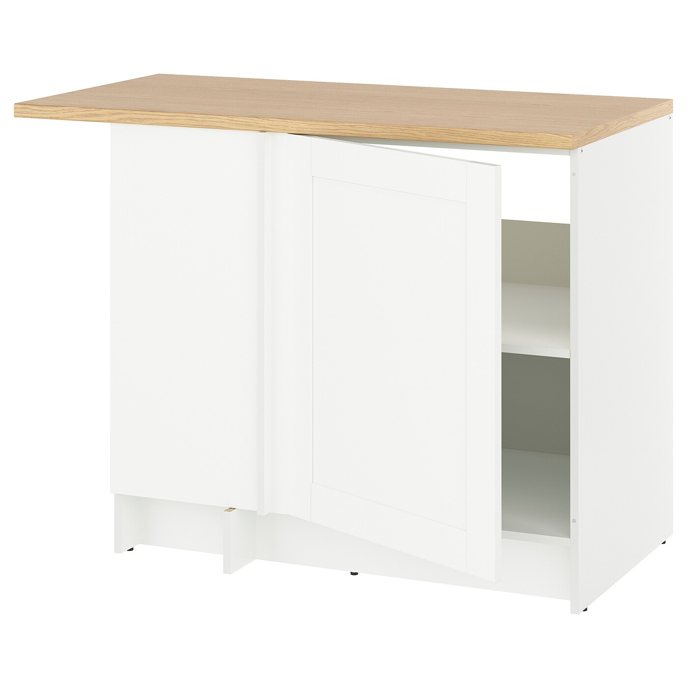 Напольный угловой шкаф - IKEA KNOXHULT/ИКЕА КНОКСХУЛЬТ, белый/под беленный дуб