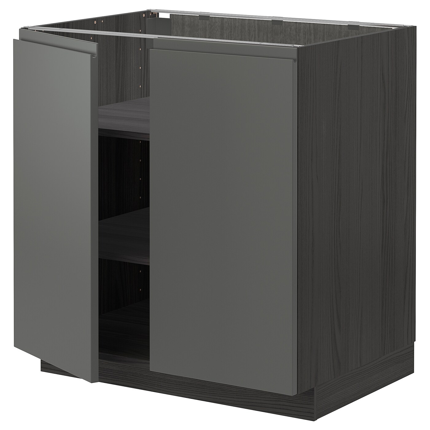 Напольный шкаф - METOD IKEA/ МЕТОД ИКЕА,  88х80 см, серый/коричневый
