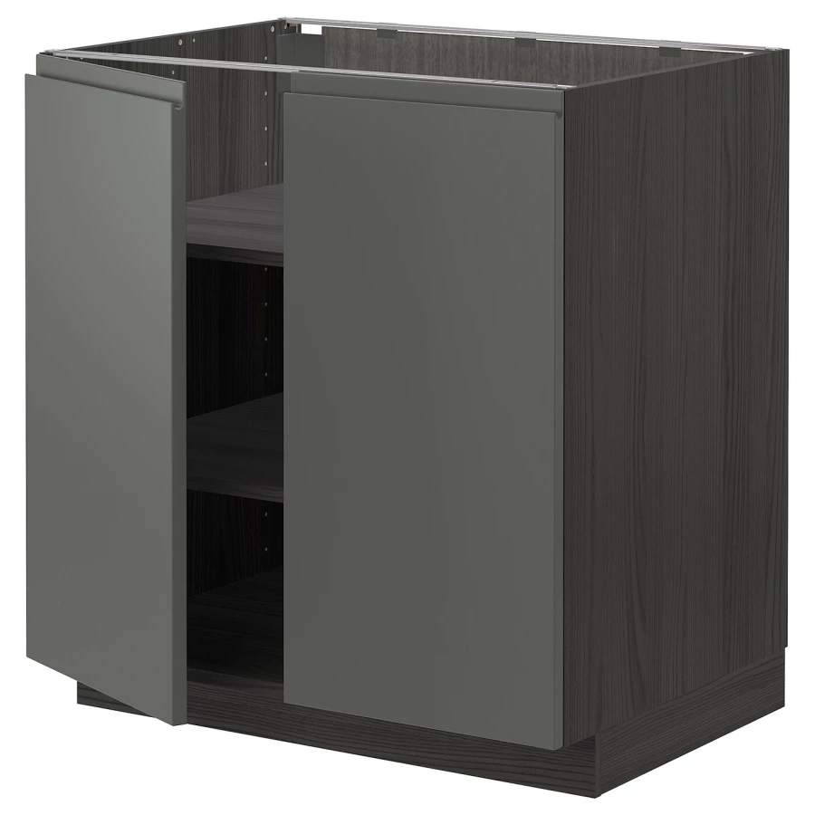 Напольный шкаф - METOD IKEA/ МЕТОД ИКЕА,  88х80 см, серый/коричневый (изображение №1)