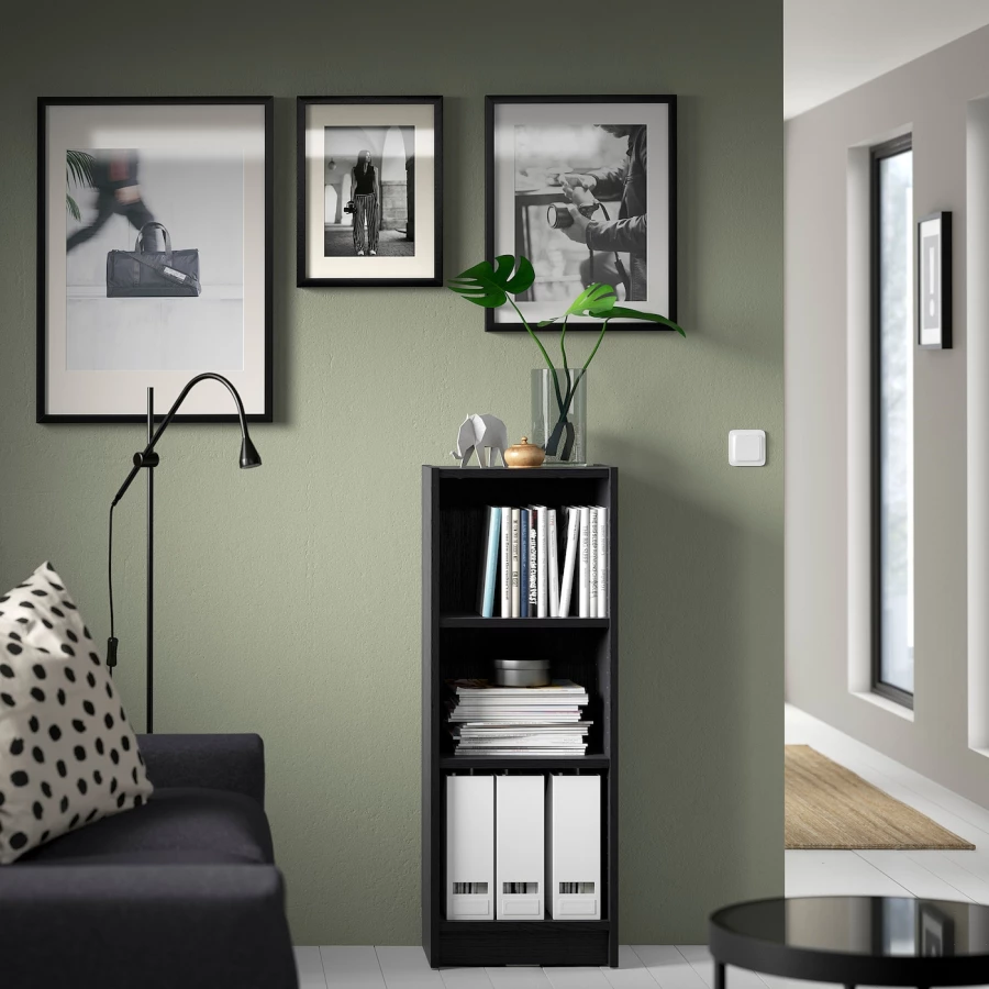Книжный шкаф -  BILLY IKEA/ БИЛЛИ ИКЕА, 40х28х106 см, черный (изображение №4)