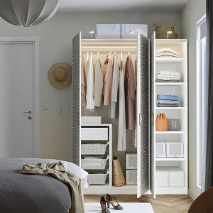 Второе фото. Шкаф - IKEA PAX/MISTUDDEN/ПАКС/МИСТУДДЕН ИКЕА, 60х150х201,2 см, белый/серый