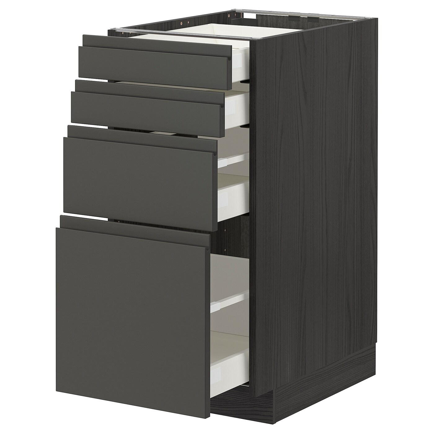 Напольный кухонный шкаф  - IKEA METOD MAXIMERA, 88x61,9x40см, черный/серый, МЕТОД МАКСИМЕРА ИКЕА