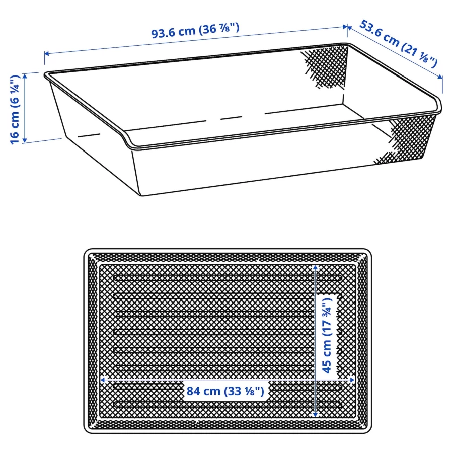 Сетчатая корзина - IKEA KOMPLEMENT, 100x58 см, белый КОМПЛИМЕНТ ИКЕА (изображение №5)